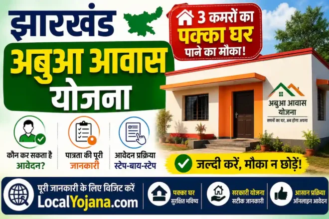 झारखंड अबुआ आवास योजना के तहत बना 3 कमरों का पक्का मकान