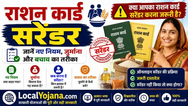 राशन कार्ड सरेंडर: अपात्र लोग तुरंत सरेंडर करें कार्ड, वरना लगेगा जुर्माना