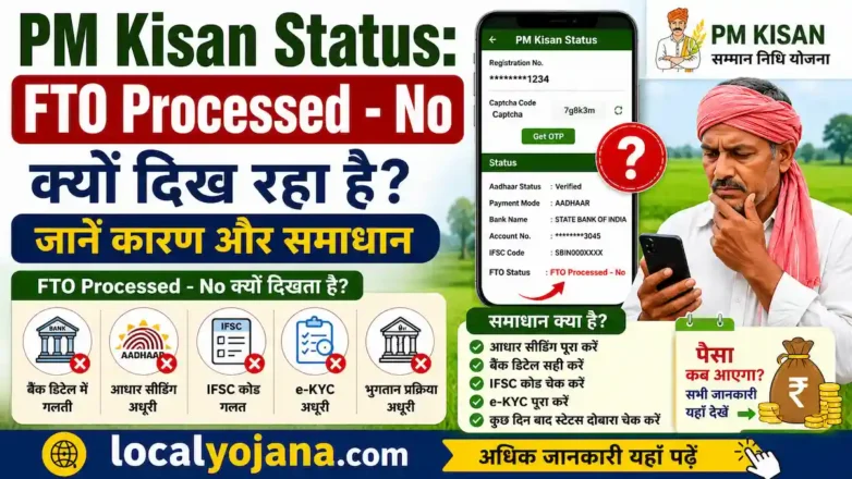 PM Kisan Status में FTO Processed No दिखने का कारण और समाधान